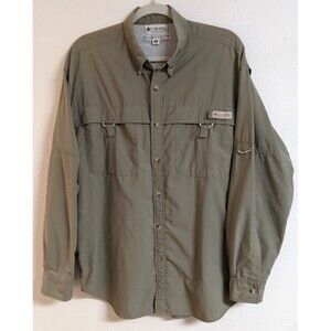 Men's PFG COLUMBIA Performance Fishing Gear Long Sleeve Vented Sports Shirt M